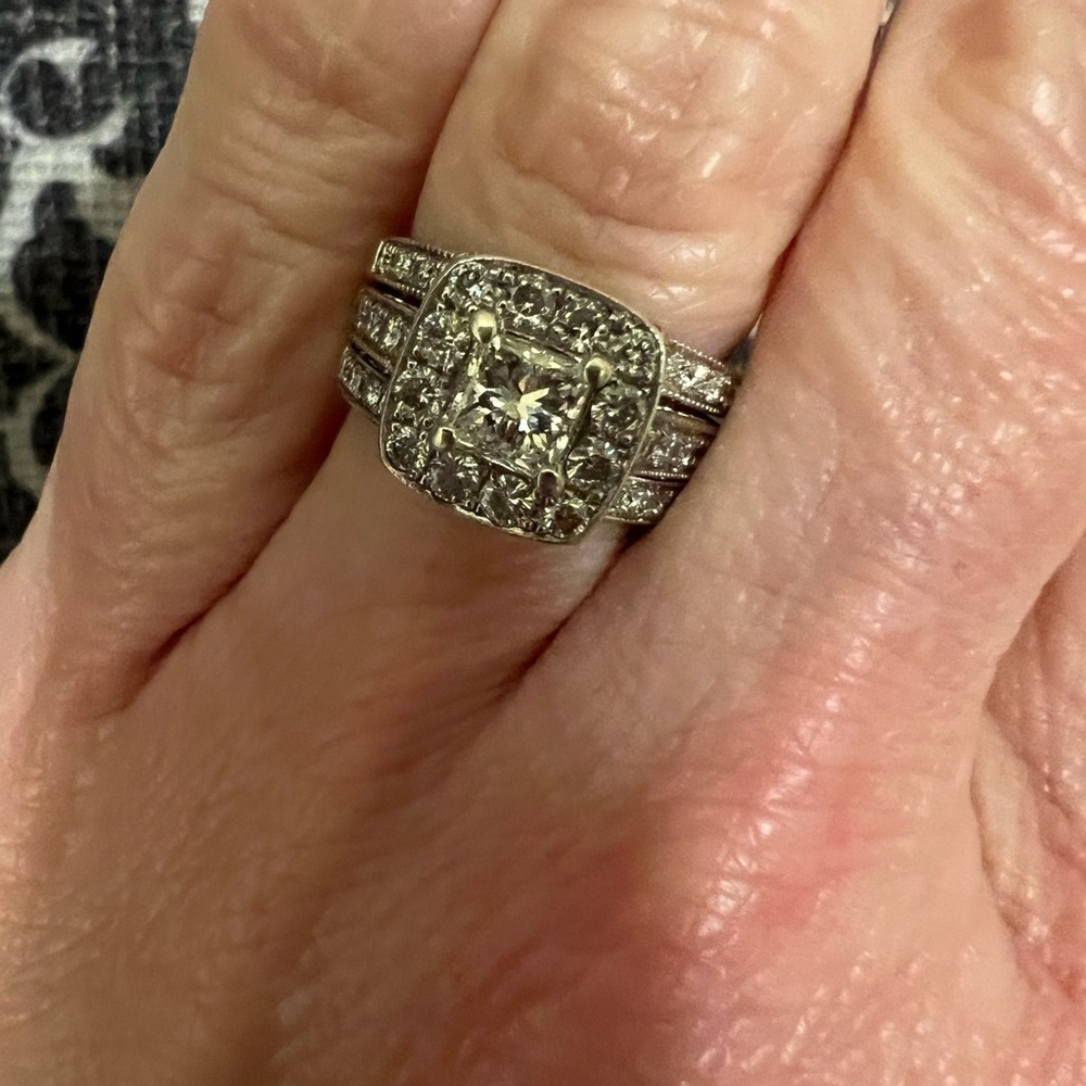 2 carat tcw white gold wedding set